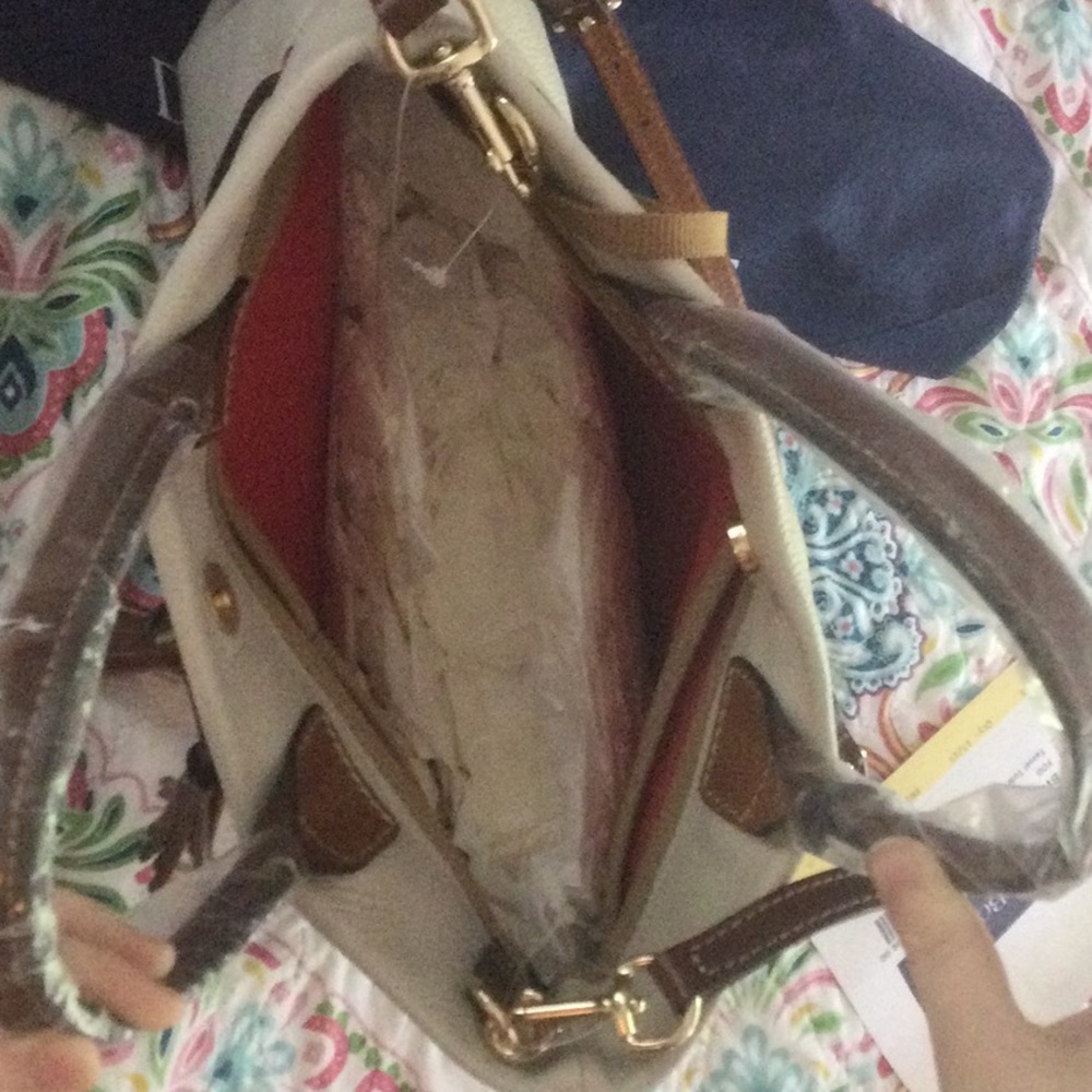 Dooney & Bourke pebble grain Tassel Tote, in Fog - Picture 6 of 6